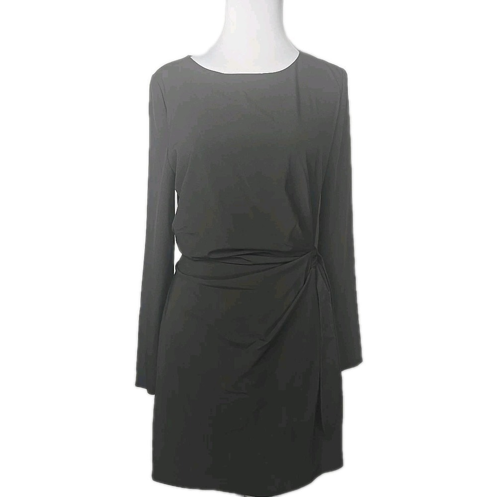 Arden B. Black Long Sleeve Side-Tie Dress Size Large L